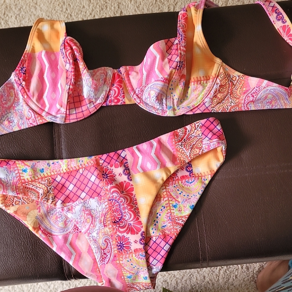 Patchwork Pink Bikini Set - image 5